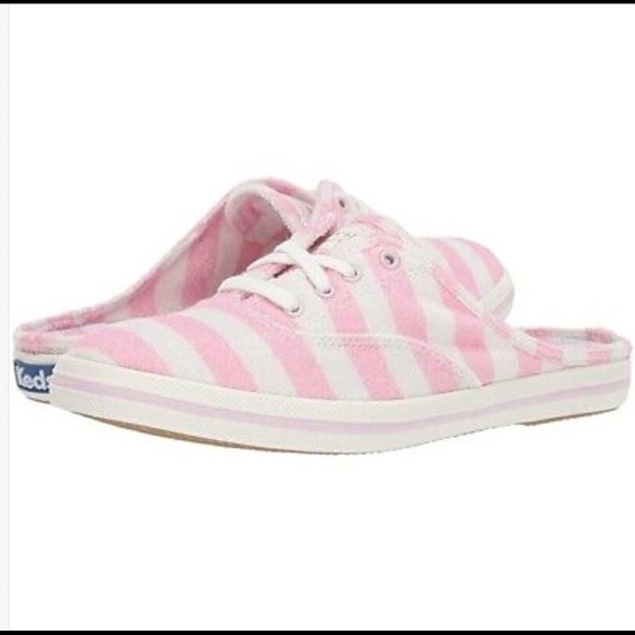 KEDS x Kate Spade Moxie Pink Stripe Mule Sneakers
